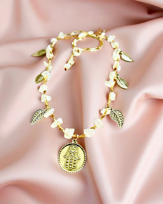 Colar Luz Serena em Quartzo Cristal com Pingentes Silver