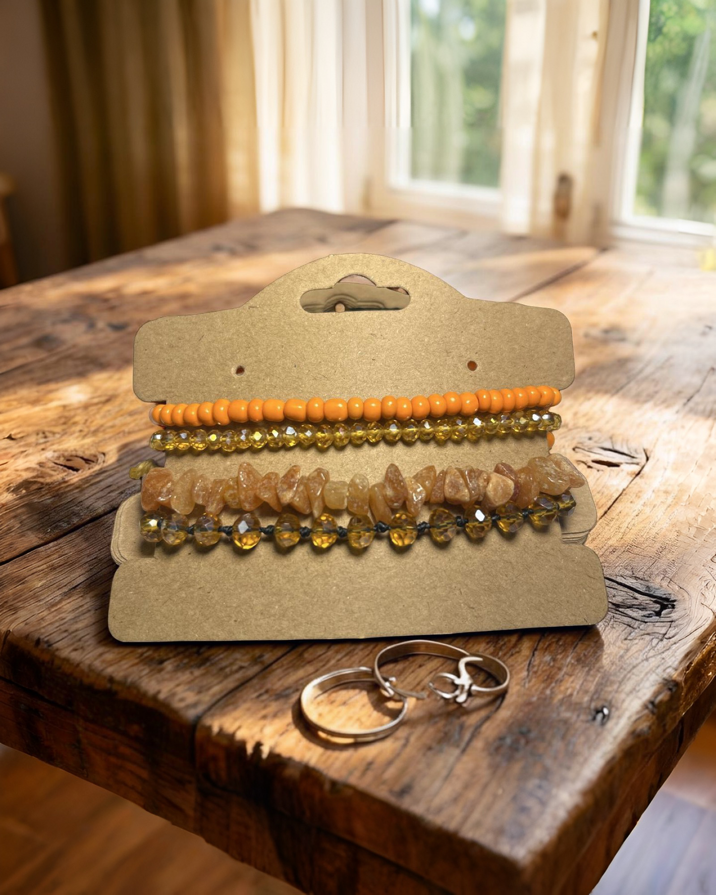 Conjunto de Pulseiras Calcita Laranja - Energia e Harmonia Natural