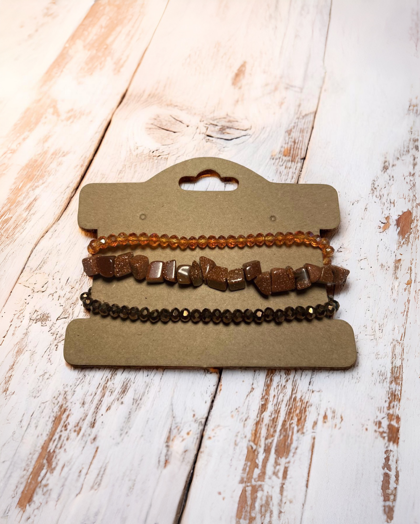 Trio de Pulseiras Pedra do Sol – Energia, Alegria e Vitalidade