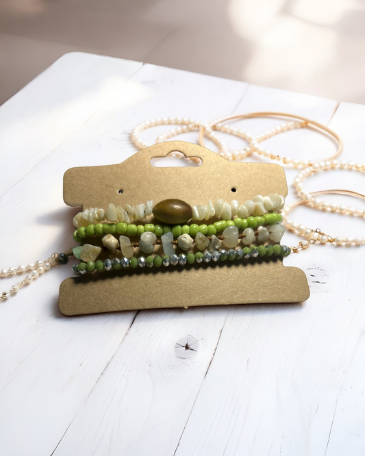 Conjunto de Pulseiras Amazonita & Howlita Branca – Serenidade, Proteção e Harmonia Natural